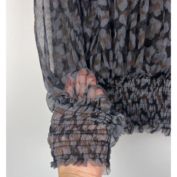 Free People Twyla Top in Printed Black Combo. Sz S - Picture 11 of 11